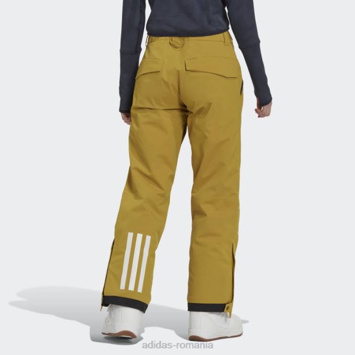 Adidas pantaloni stretch izolati in doua straturi olive resort femei măsline 2JBN23944