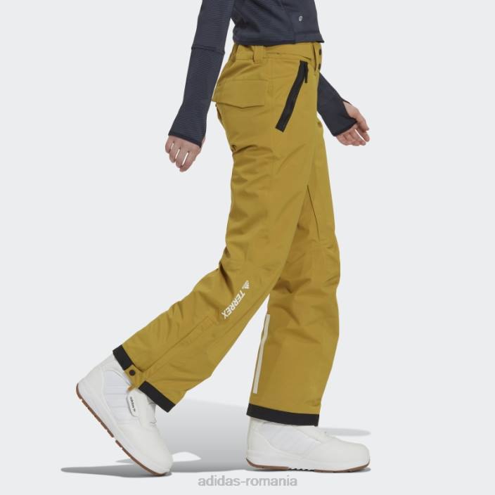 Adidas pantaloni stretch izolati in doua straturi olive resort femei măsline 2JBN23944