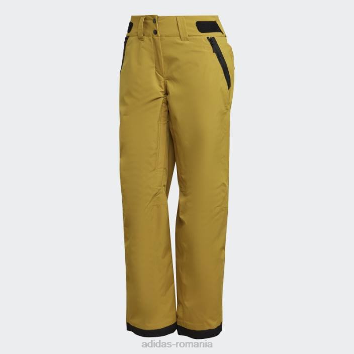 Adidas pantaloni stretch izolati in doua straturi olive resort femei măsline 2JBN23944