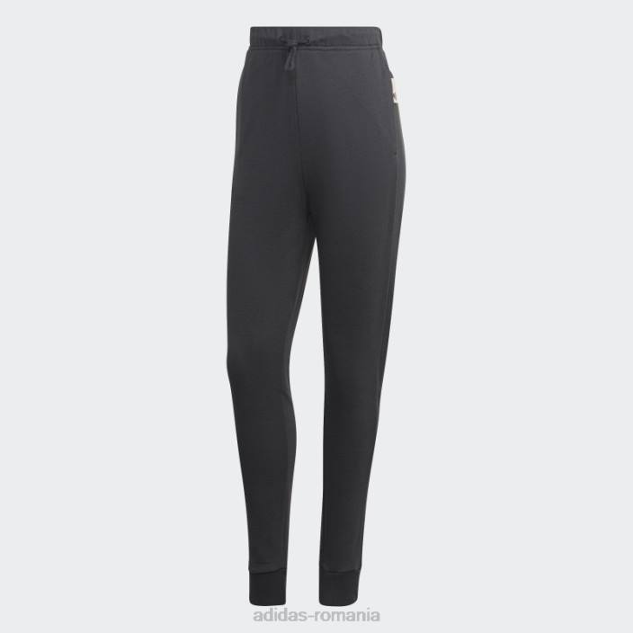 Adidas studio lounge pantaloni cu talie înaltă carbon femei carbon 2JBN23995