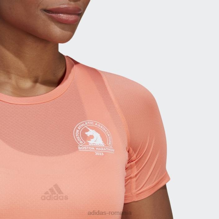 Adidas Boston Marathon 2023 tricou cu imprimeu integral coral adidas femei coral 2JBN10152