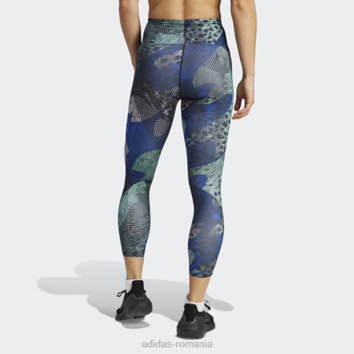 Adidas Leggings 7/8 cu imprimeu pentru alergare adizero albastru femei negru/albastru 2JBN17332