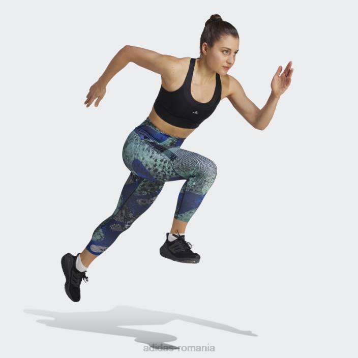 Adidas Leggings 7/8 cu imprimeu pentru alergare adizero albastru femei negru/albastru 2JBN17332
