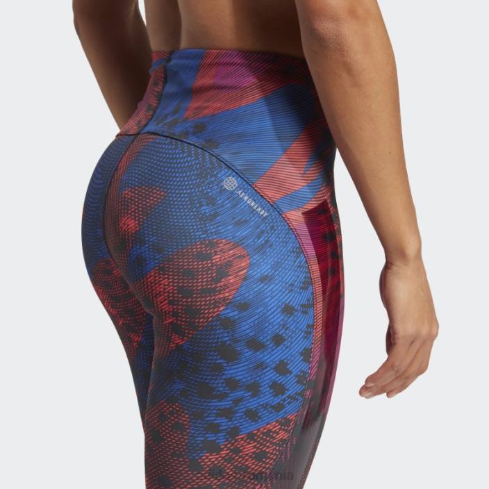 Adidas Leggings 7/8 roșii cu imprimeu pentru alergare adizero femei negru/rosu 2JBN9724