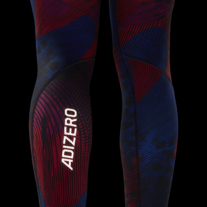 Adidas Leggings 7/8 roșii cu imprimeu pentru alergare adizero femei negru/rosu 2JBN9724