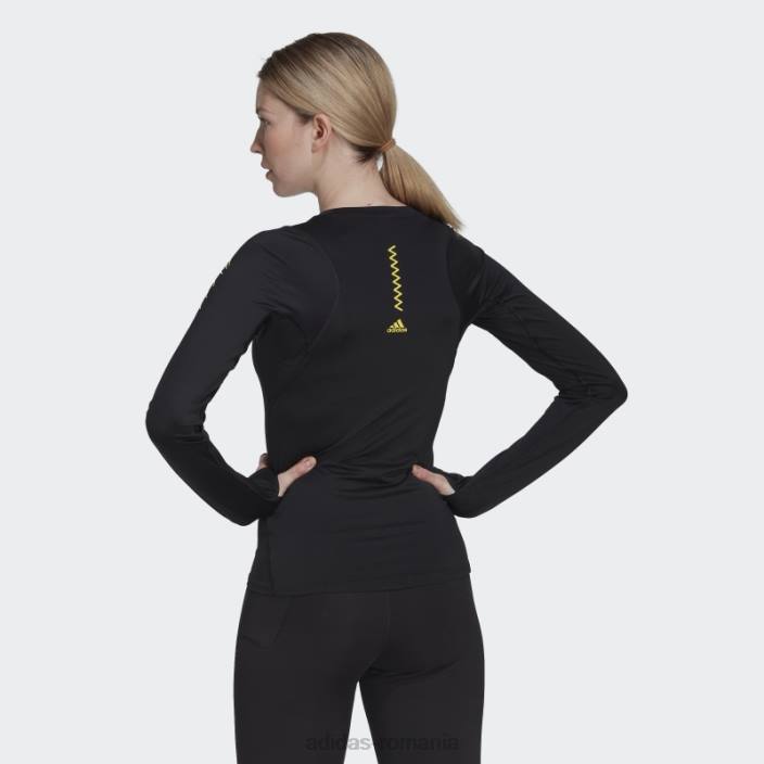 Adidas Tricou cu mânecă lungă cu deșeuri din plastic la capătul negru femei negru 2JBN2879