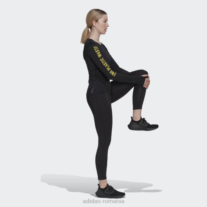Adidas Tricou cu mânecă lungă cu deșeuri din plastic la capătul negru femei negru 2JBN2879