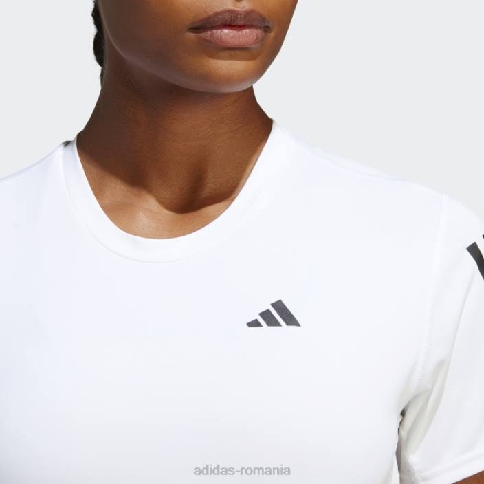 Adidas alb deține tricou-ul de alergare femei alb 2JBN9640