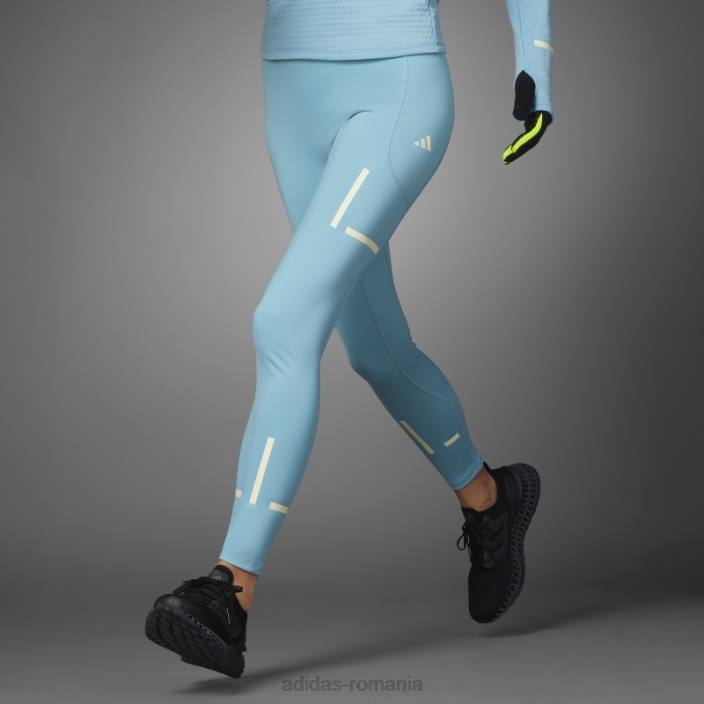 Adidas albastru cu impact rapid reflectă noaptea colanți de alergare de lungime completă x-city femei albastru 2JBN17152