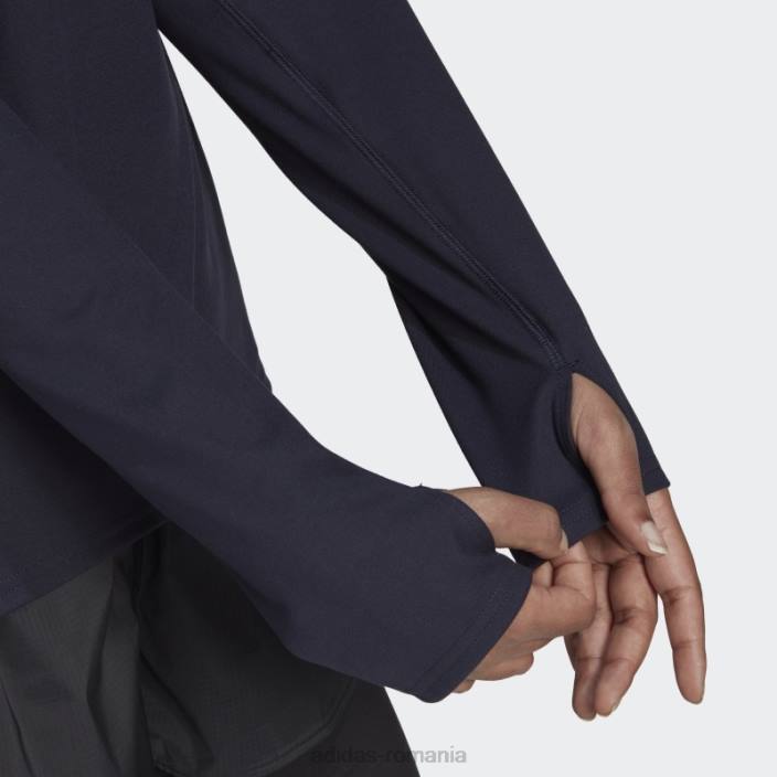 Adidas alergați rapid cerneală pentru hanorac cu jumătate de fermoar femei cerneală 2JBN10736