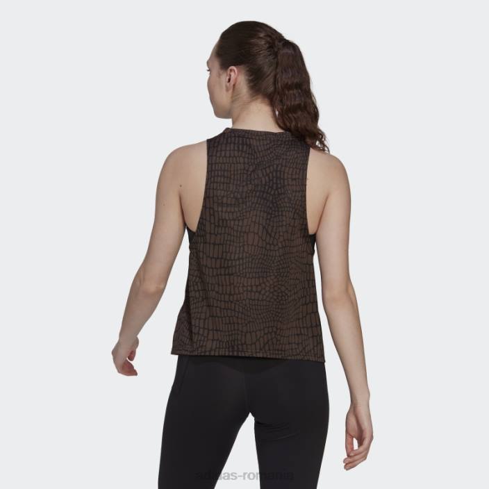 Adidas alerga pictograme imprimeu crocodil alergare maiou negru femei negru 2JBN2743