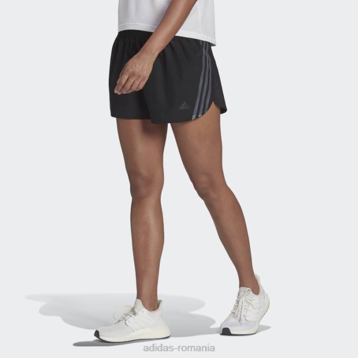 Adidas black run icons pantaloni scurți de alergare cu 3 dungi femei negru 2JBN10817