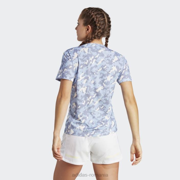 Adidas deține tricoul de alergare camo run albastru zori femei zori albastre 2JBN16855