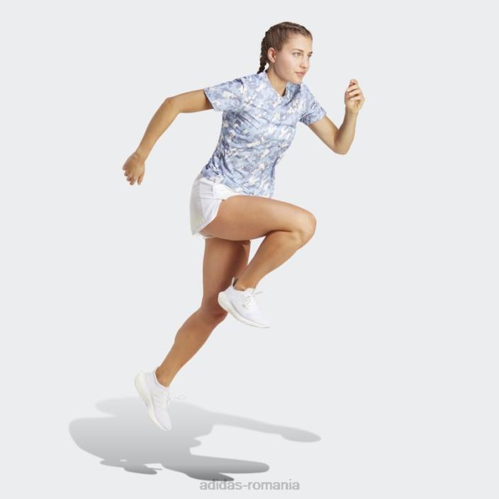 Adidas deține tricoul de alergare camo run albastru zori femei zori albastre 2JBN16855