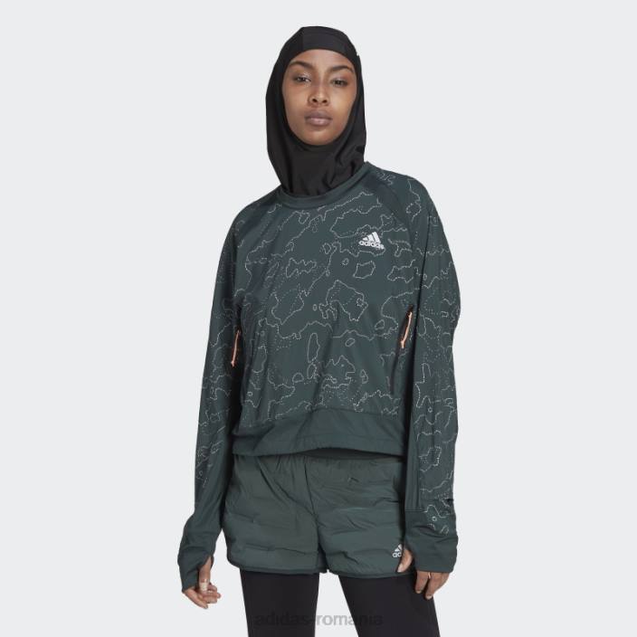 Adidas geaca verde x-city running crewneck femei verde 2JBN10744