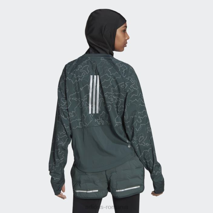 Adidas geaca verde x-city running crewneck femei verde 2JBN10744