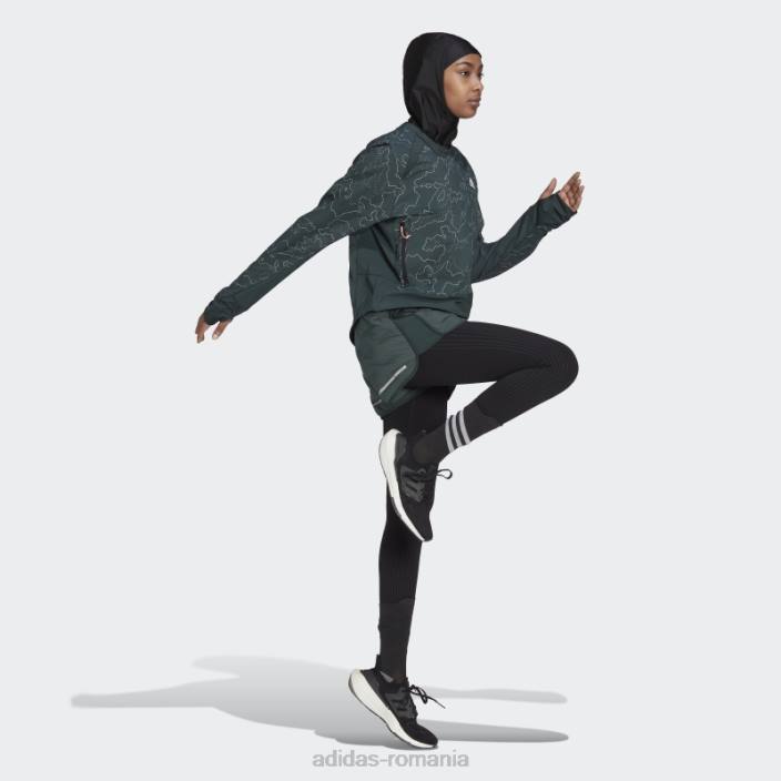 Adidas geaca verde x-city running crewneck femei verde 2JBN10744