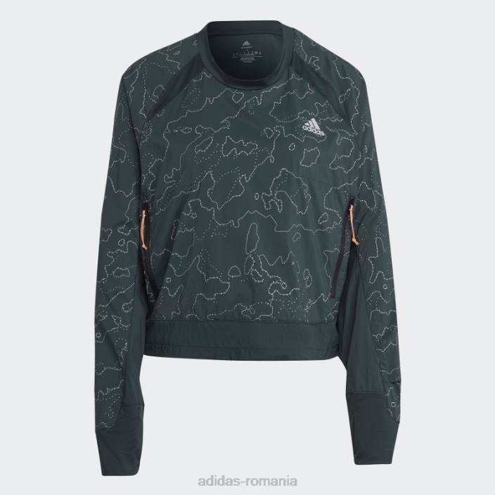 Adidas geaca verde x-city running crewneck femei verde 2JBN10744