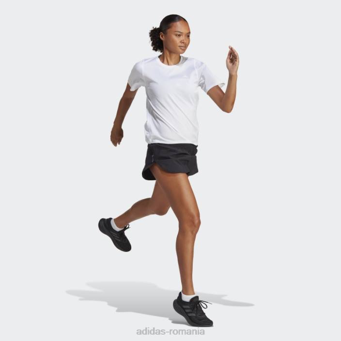 Adidas icoane albe ale alergării tricou cu 3 dungi cu emisii reduse de carbon femei alb 2JBN17110