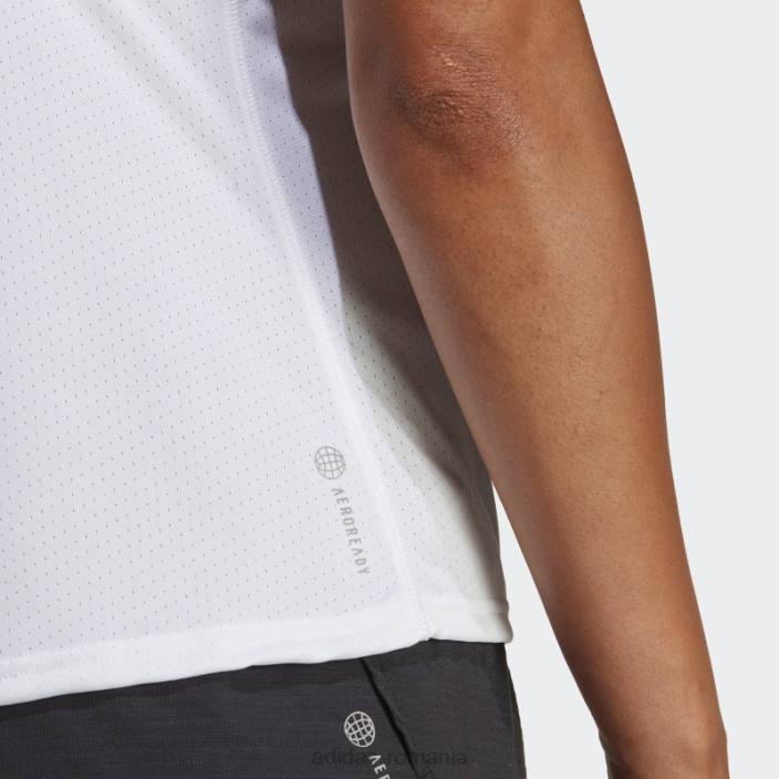 Adidas icoane albe ale alergării tricou cu 3 dungi cu emisii reduse de carbon femei alb 2JBN17110