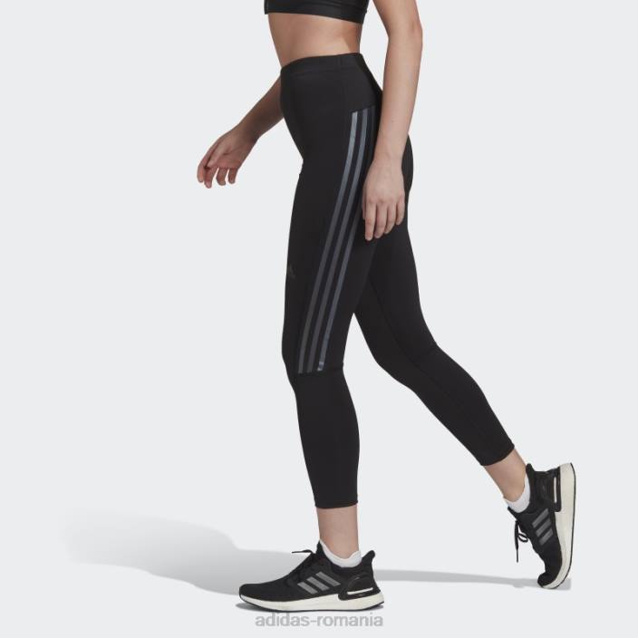 Adidas icoane ale alergării negre 3 dungi 7/8 jambiere de alergare femei negru 2JBN2915