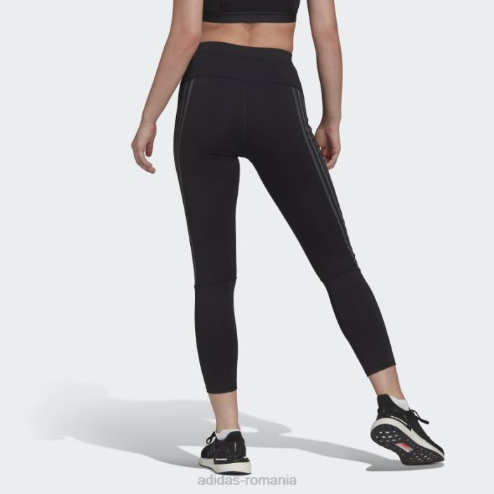 Adidas icoane ale alergării negre 3 dungi 7/8 jambiere de alergare femei negru 2JBN2915