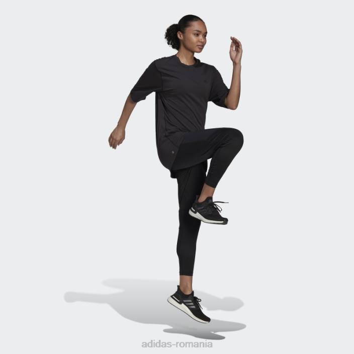 Adidas icoane ale alergării negre realizate cu tricou de alergare din natură femei negru 2JBN17075