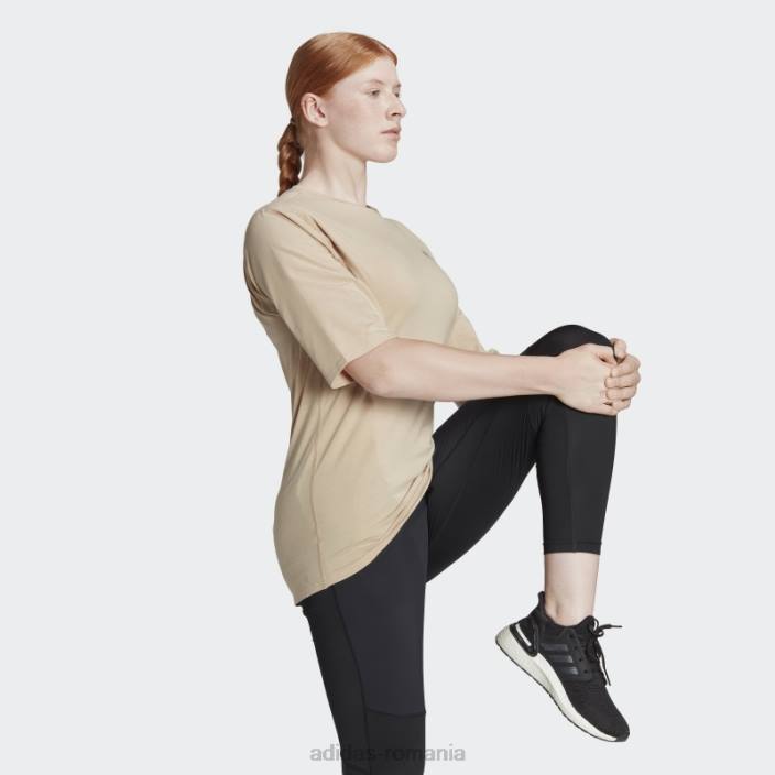 Adidas icoane de alergare realizate cu natura alergare tricou bej femei bej 2JBN2779