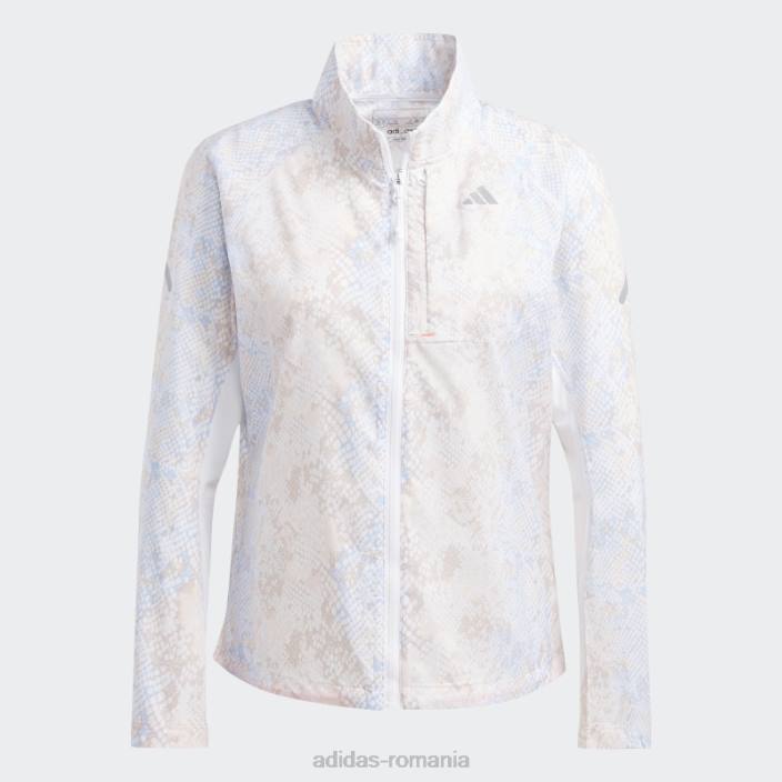 Adidas jachetă albă pentru alergare rapidă adidas femei alb/aluminiu 2JBN16923