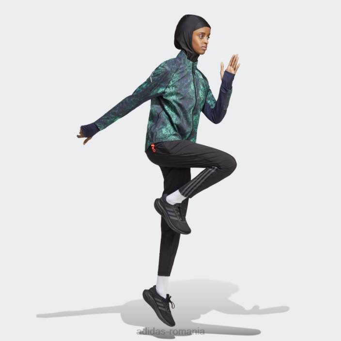 Adidas jachetă de iterație pentru alergare rapidă verde femei negru/verde 2JBN16773