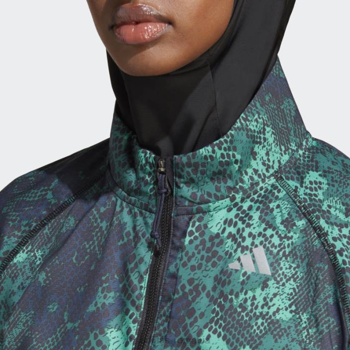 Adidas jachetă de iterație pentru alergare rapidă verde femei negru/verde 2JBN16773