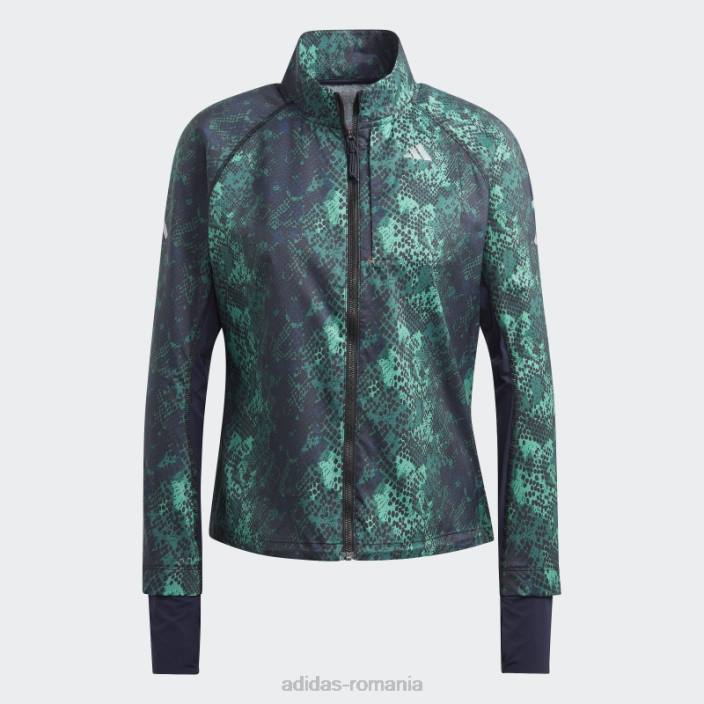 Adidas jachetă iterație de alergare rapidă neagră adidas femei negru/verde 2JBN9630