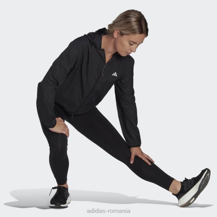 Adidas jacheta de vant neagra run it adidas femei negru 2JBN16557