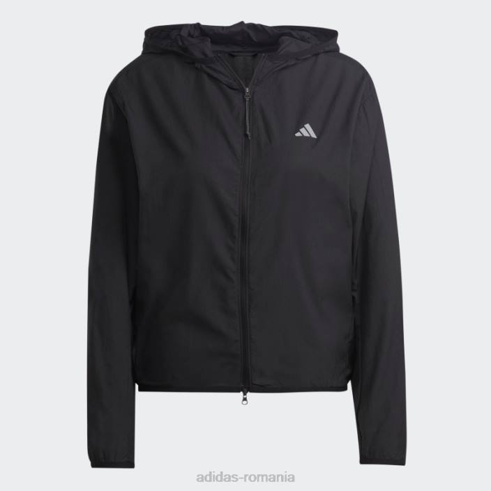 Adidas jacheta de vant neagra run it adidas femei negru 2JBN16557