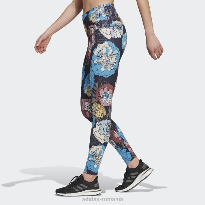 Adidas jambiere de alergare florale craft blue femei craft blue 2JBN17552