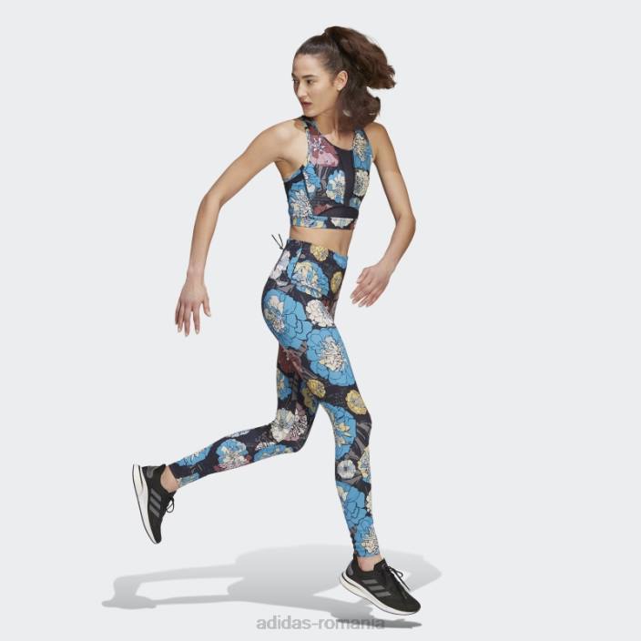Adidas jambiere de alergare florale craft blue femei craft blue 2JBN17552