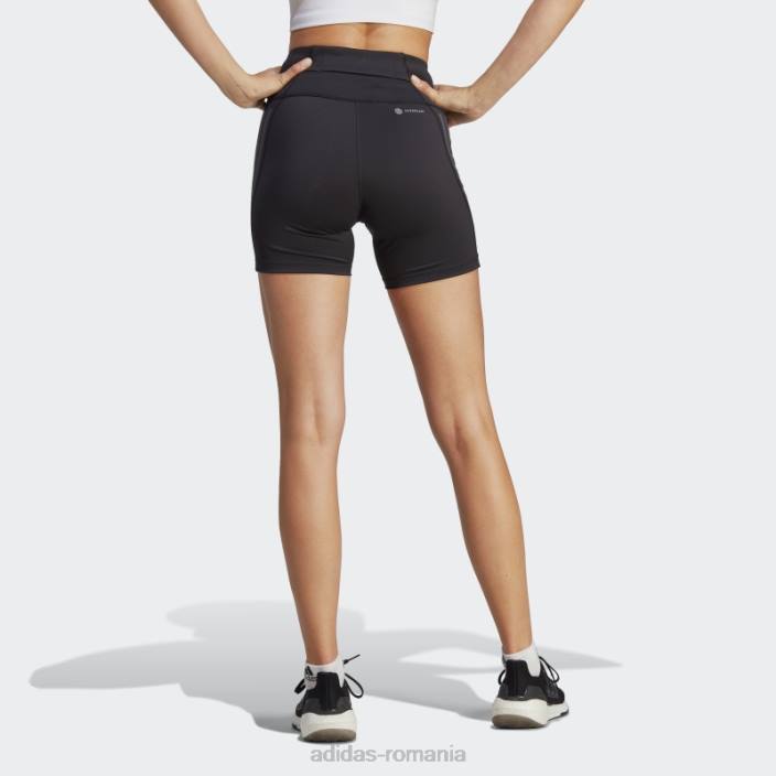 Adidas leggings adidas negri dailyrun cu trei dungi scurte de cinci inci femei negru 2JBN2241