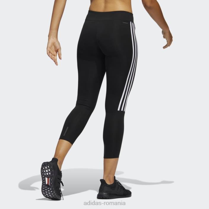 Adidas leggings de alergare cu 3 dungi negre femei alb negru 2JBN17515