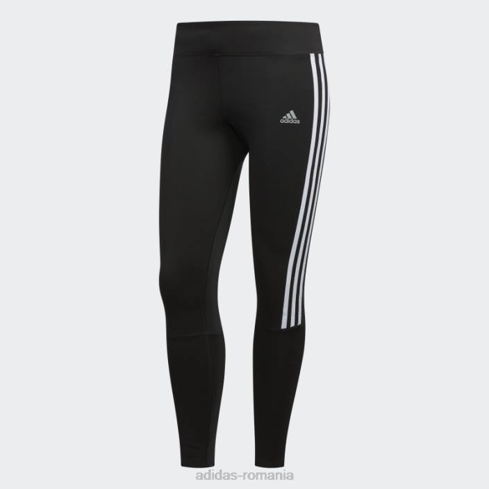 Adidas leggings de alergare cu 3 dungi negre femei alb negru 2JBN17515
