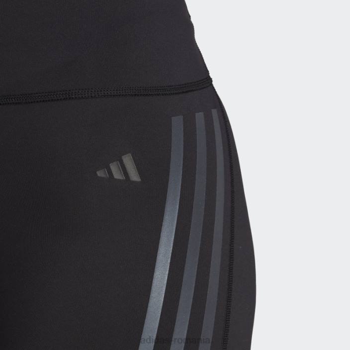 Adidas leggings scurti de cinci inci, negru, cu trei dungi femei negru 2JBN16796