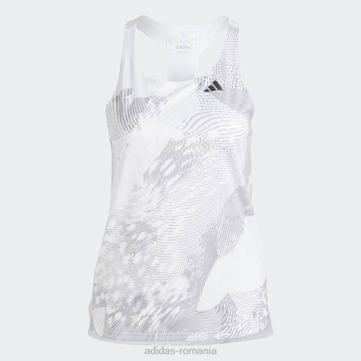 Adidas maiou alb de alergare adizero femei alb/gri liniuță 2JBN9761