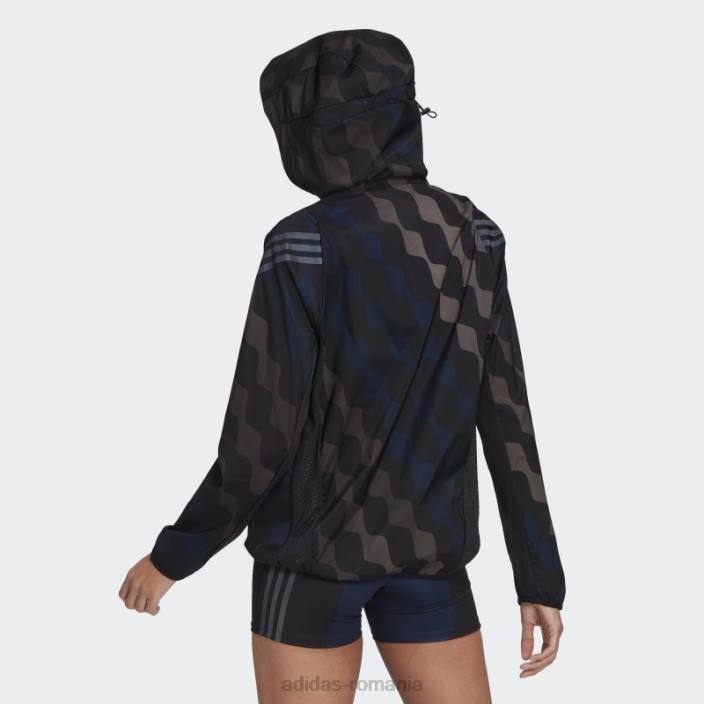 Adidas marimekko run icons 3 dungi cu glugă pentru alergare, negru femei negru 2JBN2935