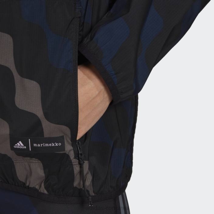 Adidas marimekko run icons 3 dungi cu glugă pentru alergare, negru femei negru 2JBN2935