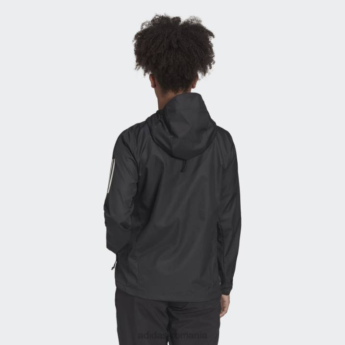 Adidas negru deține vânt cu glugă pentru alergare femei negru 2JBN9850