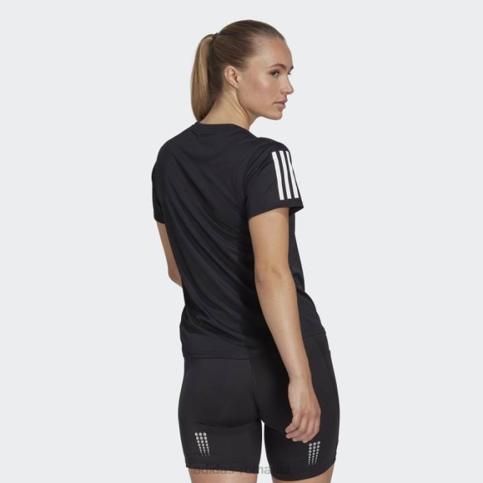 Adidas negru fierbinte deține tricou-ul de alergare femei negru 2JBN10840