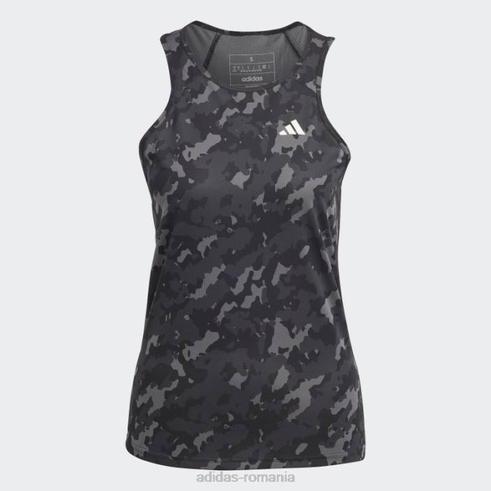 Adidas negru propriul run camo maiou de alergare femei negru 2JBN9791