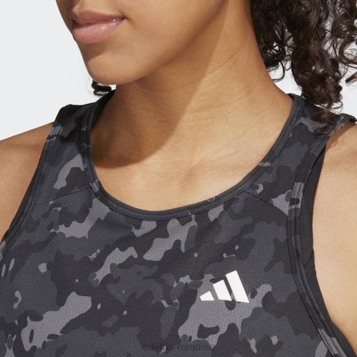 Adidas negru propriul run camo maiou de alergare femei negru 2JBN9791