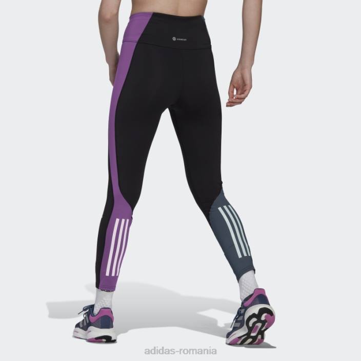 Adidas negru propriul run colorblock 7/8 jambiere adidas femei negru argintiu 2JBN3729