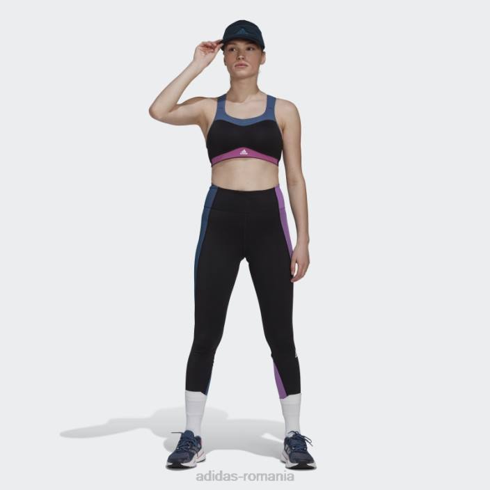 Adidas negru propriul run colorblock 7/8 jambiere adidas femei negru argintiu 2JBN3729