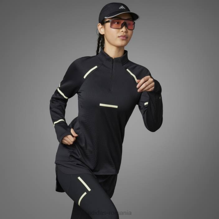 Adidas negru reflecta noaptea top de alergare cu mânecă lungă x-city femei negru 2JBN16900